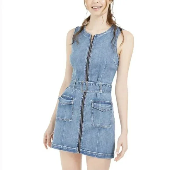 white christmas dresses Milk It Badlands Recycled Denim Dress – Dolls Kill main image 1